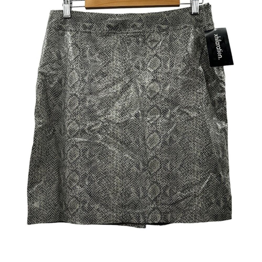 Xhilaration Gray Python Snakeskin Print Mini Skirt Size 11